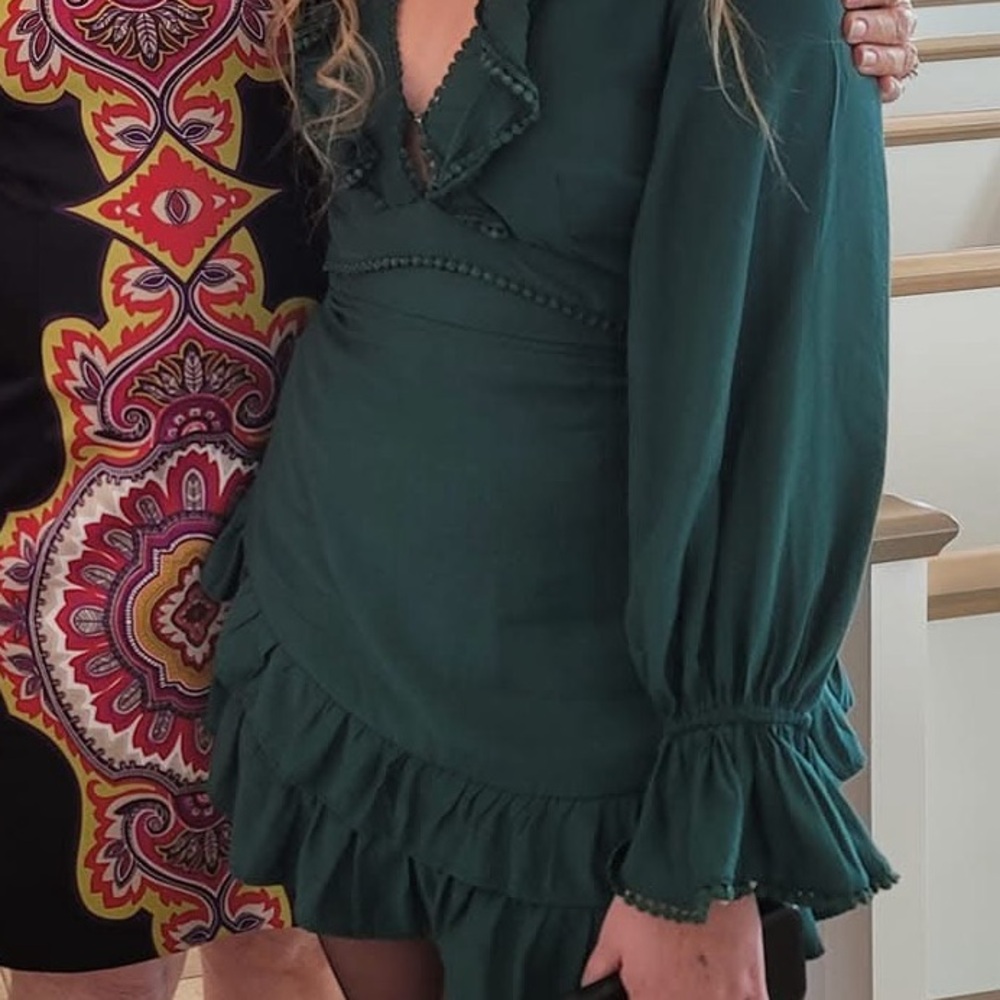 Elegant Green Ruffled dress